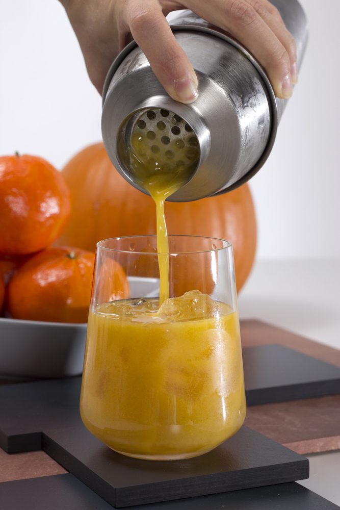 Straining from a cobbler shaker